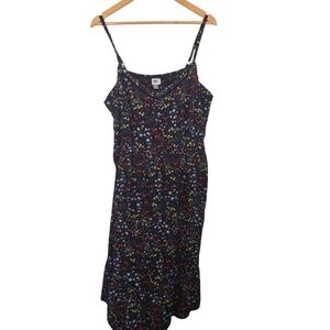 Old Navy Dark Blue Floral Midi Dress XXL